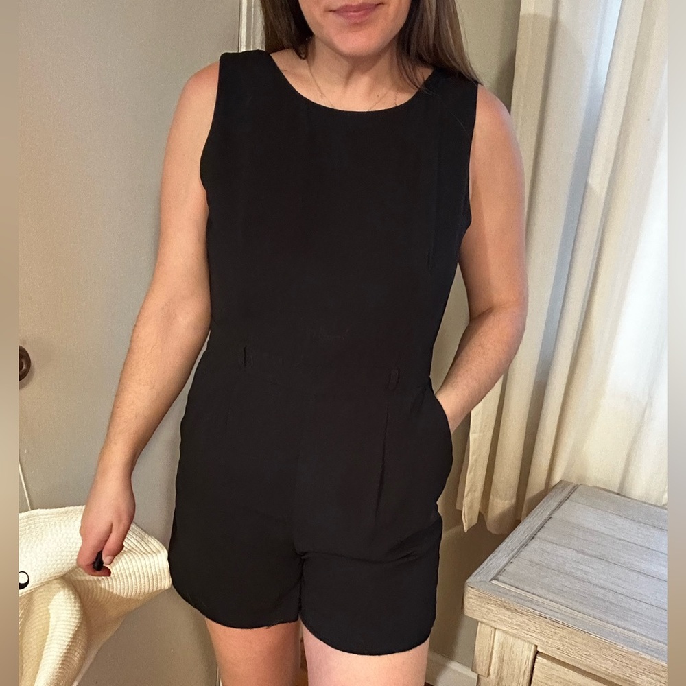 Black Romper with Lace